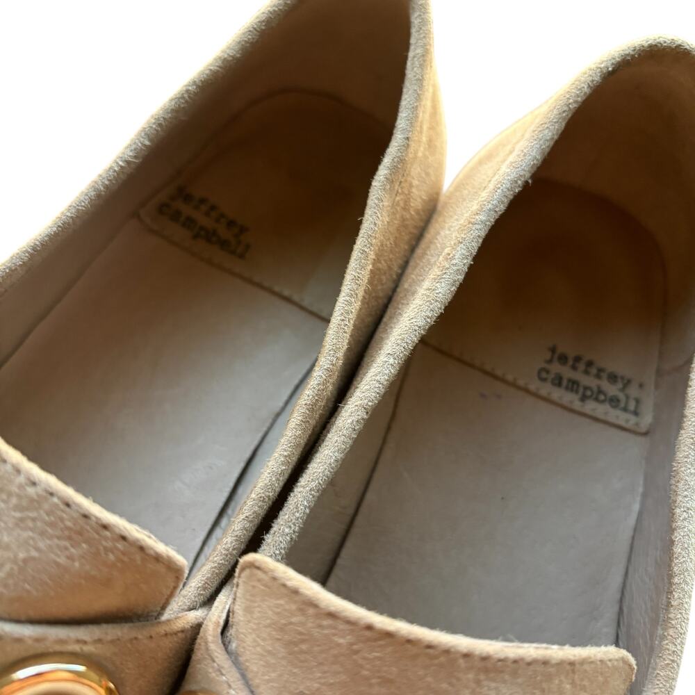 Jeffrey Campbell Tan Suede Platform Loafers - Picture 9 of 12